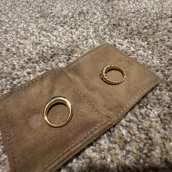 NWT DAVID YURMAN 18k Yellow Gold Pure Form Stack Ring Set Of 2- Size 5 - Picture 10 of 11